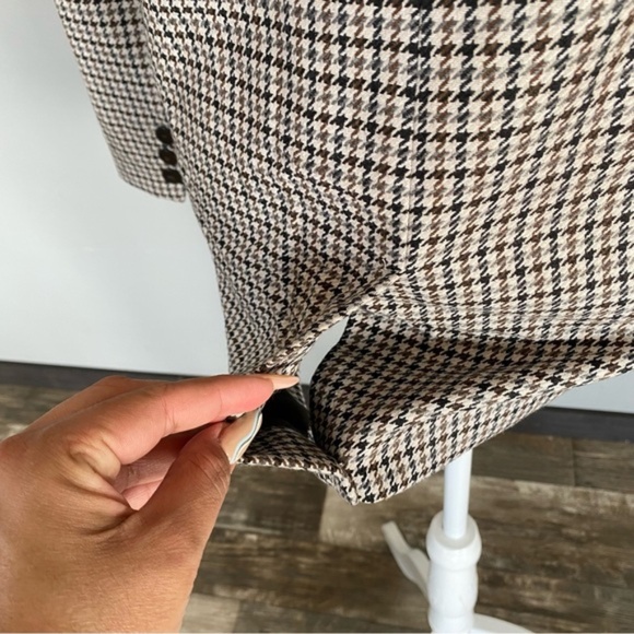 JOIE women’s houndstooth double breasted blazer jacket two pockets - Picture 14 of 17